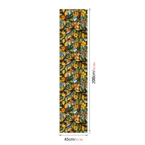 Stained glass window film floral decorative static cling home privacy sticker 45x200cm