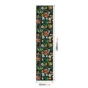 Stained glass window film floral privacy sticker decorative home window glass sticker 45x200cm