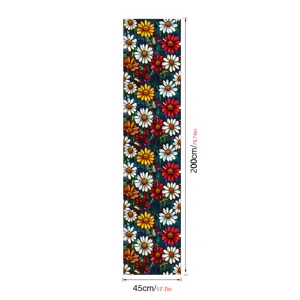 Stained glass window film floral daisy pattern static decorative privacy glass sticker detail