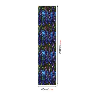 Stained glass window film with purple floral pattern, decorative static privacy sticker 45x200cm