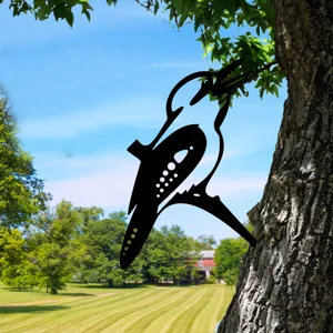 Metal bird tree silhouette insert garden decoration outdoor ornament metal art sculpture