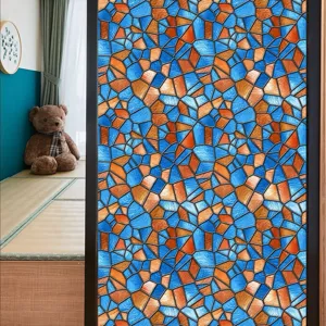 Glas-in-lood raamfolie decoratieve privacy PVC statische raamsticker voor thuisglas.