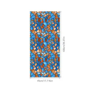 PVC retro glas-in-lood raamfolie, statische niet-klevende matglas sticker 45x100cm