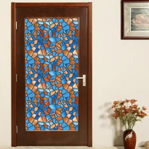 Kleurrijke vintage raamfolie, statische zelfklevende lijmvrije decoratieve glassticker.
