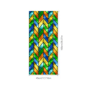 Decoratieve raamfolie kleurrijk glas-in-lood effect statische hechtenis privacy 45x100cm