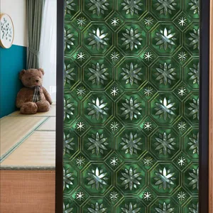 Vintage groene statische raamfolie PVC glassticker voor interieur detail weergave.