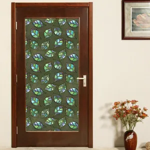 Decoratieve PVC raamfolie statisch hechtend glassticker met kleurrijke bladeren.