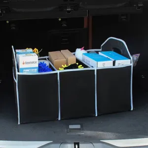 Foldable car trunk organizer multi-functional non-woven storage box for vehicle tidy