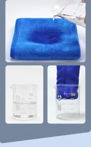 Blue microfiber car wash towel, thick ultra absorbent cleaning cloth for auto cleaning.