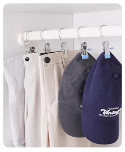 Mollette sospese in acciaio inossidabile con ganci per asciugare cappelli, calze e pantaloni.
