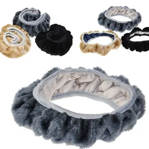 Plush κάλυμμα τιμονιού για όλες τις εποχές, άνετο ζεστό χνουδωτό προστατευτικό τιμονιού.