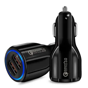 Mini Caricabatterie per Auto USB Doppio Adattatore di Ricarica Rapida con Luce LED Alimentatore Universale per Telefono Cellulare
