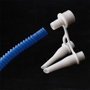 Portable foot pump inflation hose with multi-size nozzle adapters for balloons and balls.