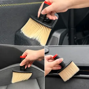 Car Interior Cleaning Brush Air Outlet Dust Removal Tool ABS Soft Hair Detail Brush For Auto Dashboard Gap Cleaning