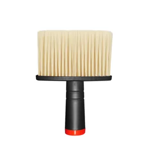 Car interior cleaning brush with soft bristles for air vent and dust removal, black handle.