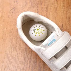 Effective shoe deodorant ball odor eliminator and fresh scent sneaker freshener.