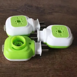 Close-up detail view of the electric mosquito repellent plug-in heaters, showing inner parts.