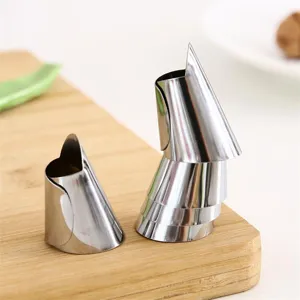 Protector de dedos de acero inoxidable de cocina para pelar verduras y desgranar.