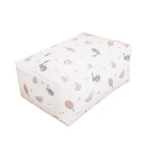 Large cartoon quilt storage bag dustproof moistureproof home bedding organizer box