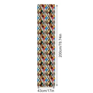 Vintage ruitpatroon raamfolie, PVC gekleurde glassticker voor stijlvolle woningdecoratie.