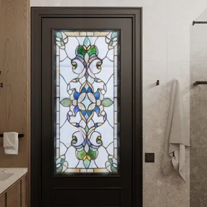 Viktorianische Buntglas Fensterfolie dekorativer Aufkleber für Zimmertür Glasdeko