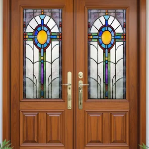 Static cling stained glass window film decorative frosted privacy sticker for home decor.