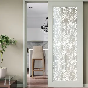 Static cling lace window film for home decor, privacy glass sticker for sliding door and window.