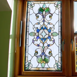 Viktorianischer Stil Fensterfolie Buntglas dekorativer Aufkleber für Heimfenster Dekoration