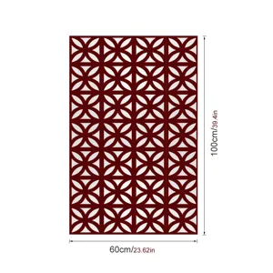 Geometrisch patroon glasraamfolie detail weergave, privacy sticker 60x100cm rood.
