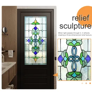 Static cling window film stained glass decorative sticker frosted glass texture relief