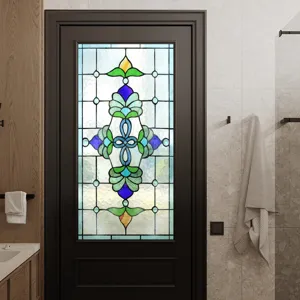 Stained glass window film frosted decorative glass sticker for home privacy and aesthetic decor
