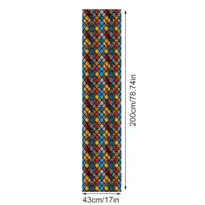 Vintage glas-in-lood raamfolie PVC statische glassticker voor interieurdecoratie detail.