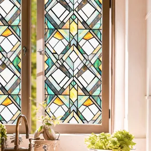 3D stained glass window film, decorative static cling glass sticker for home decoration.