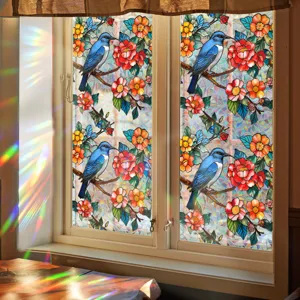 Stained glass window film static anti-collision bird sticker decorative PVC glass film