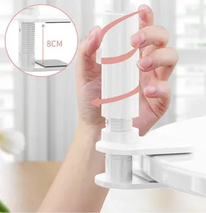 Vista dettagliata della base di morsetto robusta per supporto telefono, apertura massima di 8cm.