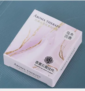 Camellia wardrobe aromatherapy plaster sachet hanging pendant detail and packaging box view.