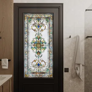 Viktorianische Buntglas Fensterfolie dekorative Sichtschutz statische Glasaufkleber Zuhause.