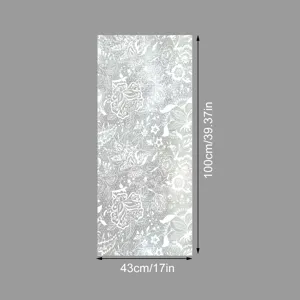 Lace pattern static window glass sticker for home decor, waterproof removable film 43x100cm