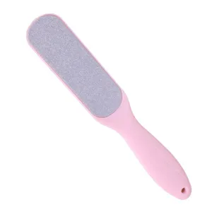 Grande lima per piedi a doppia faccia per rimuovere pelle morta e calli, attrezzo rosa.