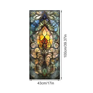 Glas-in-lood raamfolie decoratieve sticker voor thuisraam glazen sticker 43x100cm