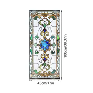 Viktorianischer Stil Buntglas Fensteraufkleber dekorative Folie 43x100cm Heimdekor