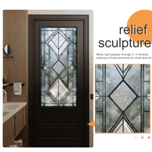 Frosted glass window film electrostatic glue free decorative relief texture glass sticker for home