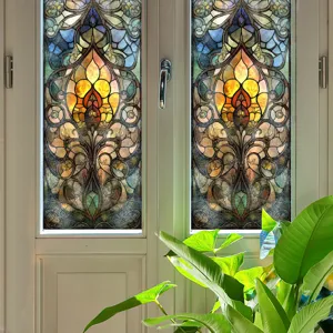 Glas-in-lood raamfolie decoratie paleis stijl kunst privacy sticker voor thuis.