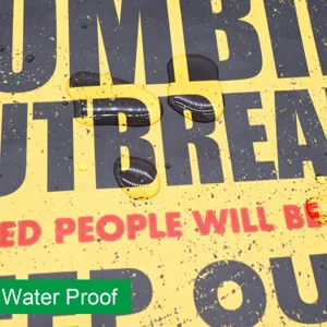 Halloween zombie uitbraak waarschuwing sticker waterdicht PVC verwijderbare muursticker.