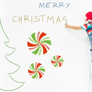 Christmas candy round self-adhesive wall tile sticker, waterproof decorative floor decal.