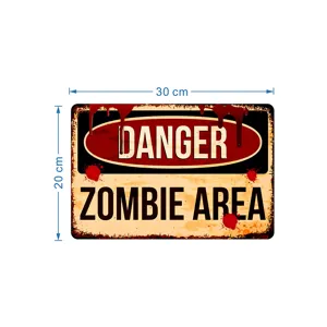 Halloween horror zombie gebied waarschuwing bord sticker waterdichte wanddecoratie.