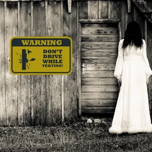 Halloween waarschuwing muursticker eng spook thema afneembare decoratieve sticker.