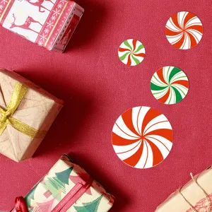 Christmas candy round self adhesive tile sticker, decorative peel and stick wall floor decor.