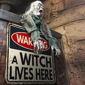 Halloween hangende zombie bord horror muur decoratie griezelig feest metaal waarschuwing rekwisiet