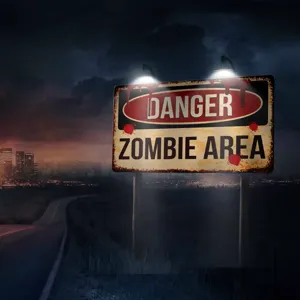 Halloween horror waarschuwing muursticker zombie gebied eng bord feest decoratie sticker